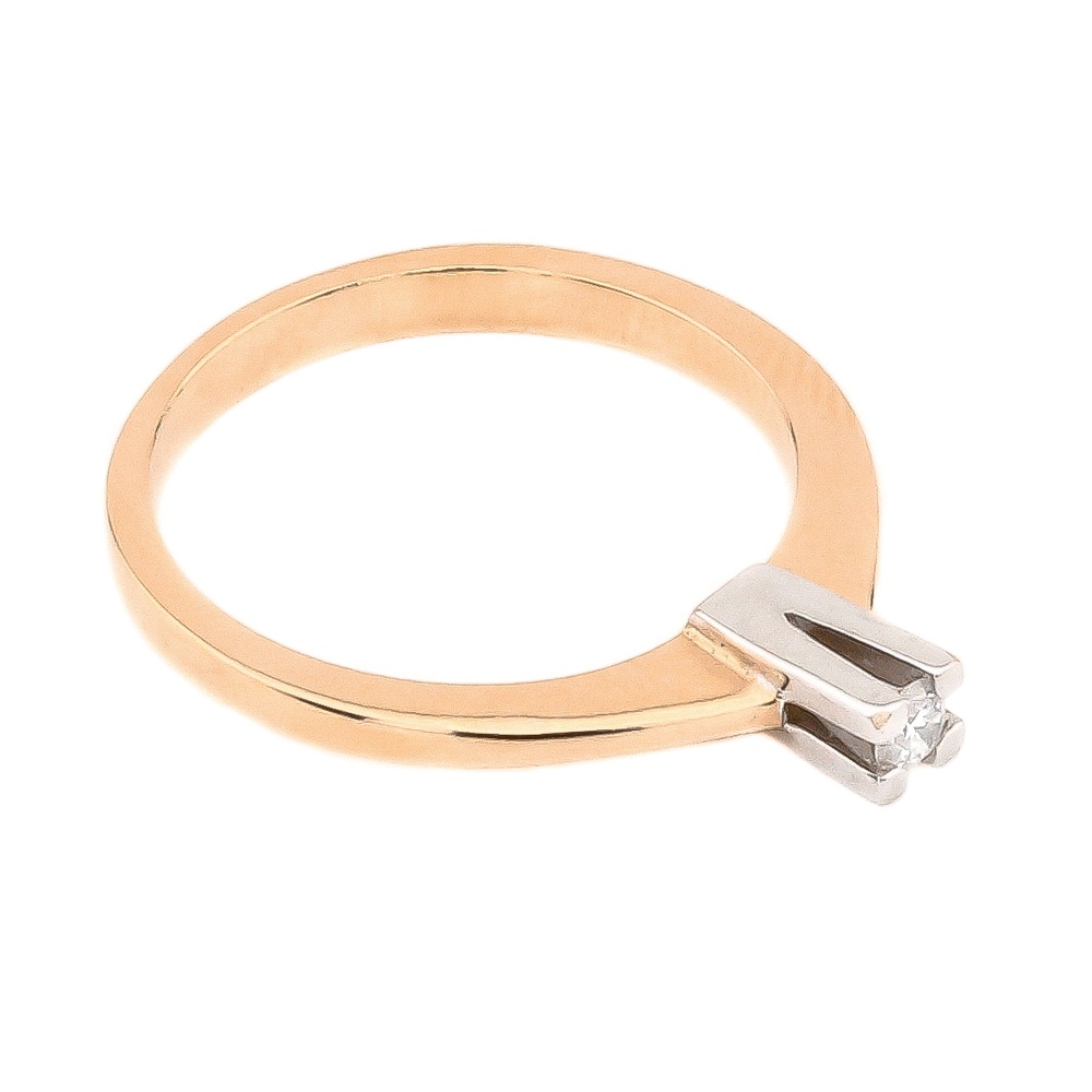 Золотое кольцо с бриллиантом RO05548, 16,5 размер