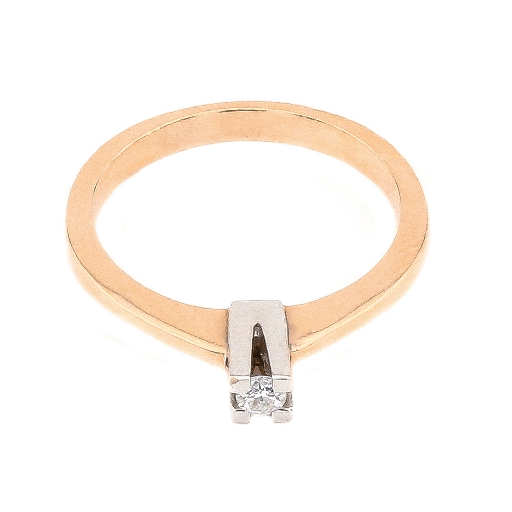 Золотое кольцо с бриллиантом RO05548, 16,5 размер