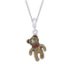 Детский кулон Мишка плюшевый Красный с эмалью из серебра (11х16) Арт. 5565uuk-1