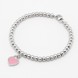 Срібний браслет "Сердечко" (емаль рожева) B15390, 16 розмір