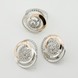 Серебряные серьги круглые с фианитами с золотыми накладками с698ф