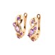 Золотые серьги Косичка с аметистами и фианитами 12526am, Фиолетовый