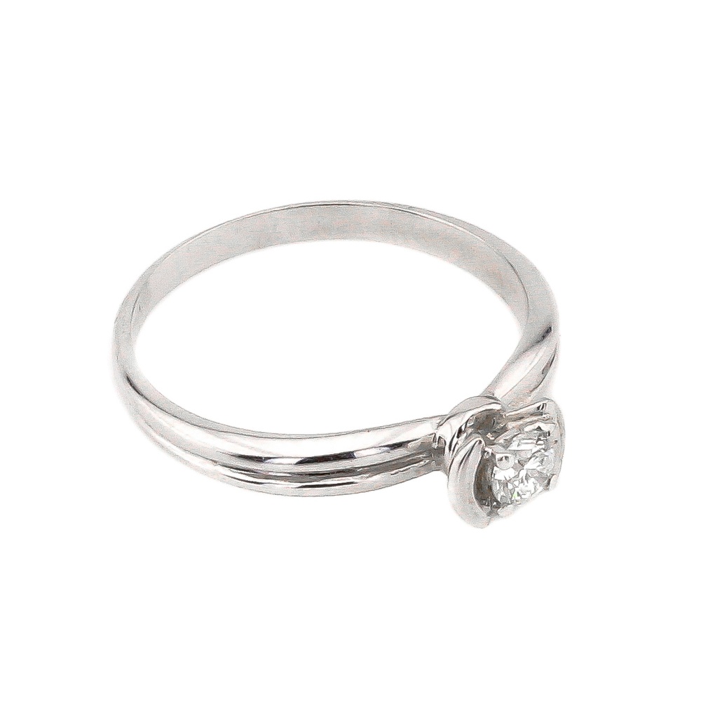 Золотое кольцо с бриллиантом (0.17 карат) в белом золоте RO07170, 16,5 размер