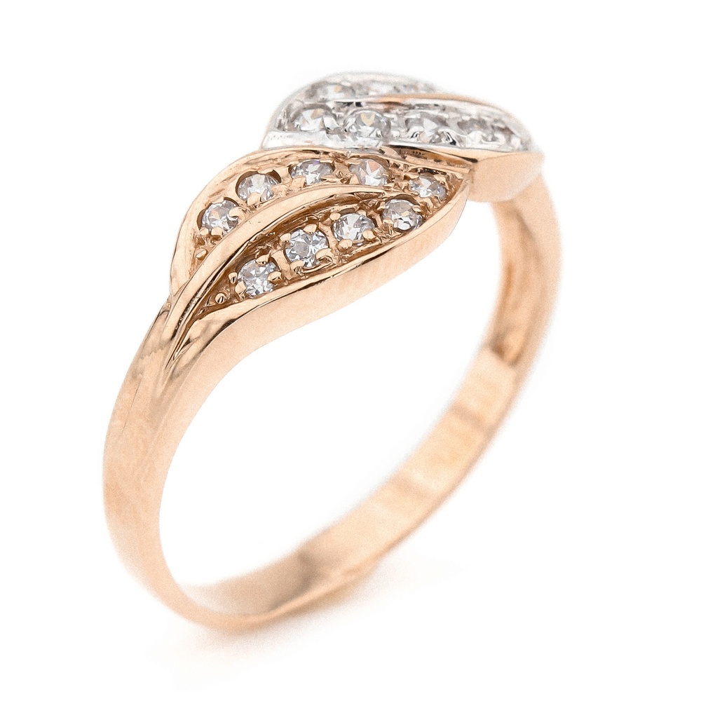 Золотое кольцо с фианитами КК11205, 18,5 размер