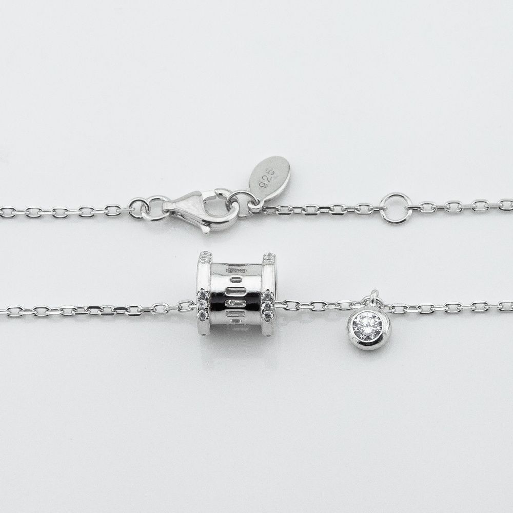 Серебряное колье Бочонок ko14591, 45 размер