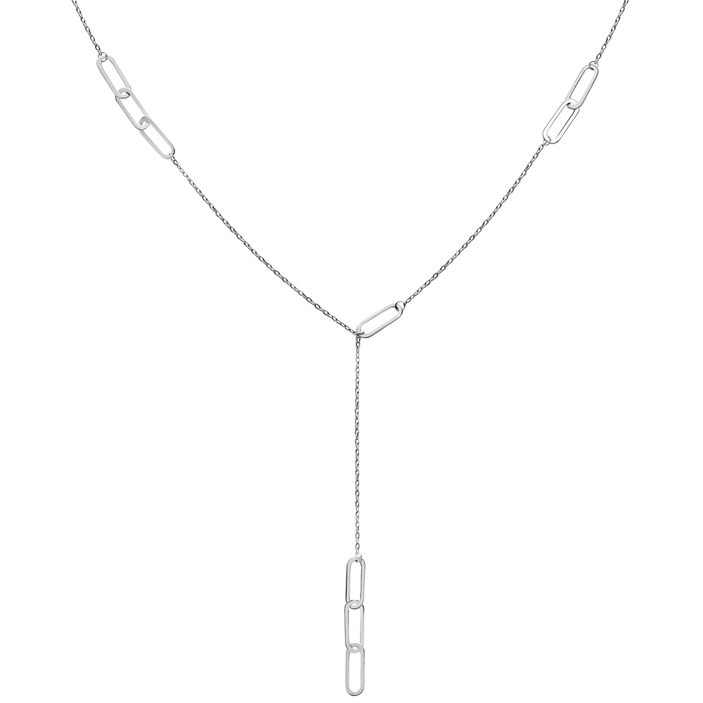 Серебряное колье-галстук Звенья 3400798, 40 размер