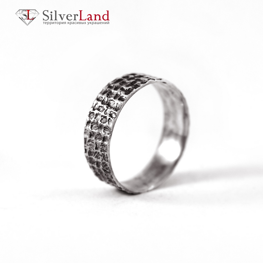 Широкое кольцо "EJ Fibers" из серебра 925 с чернением Арт. 1084EJ размер 17
