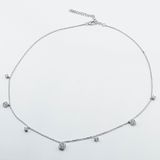 Серебряное колье с белыми фианитами ko14775, 45 размер