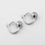 Серебряные серьги Шарики с белыми фианитами c121615, Белый, 43