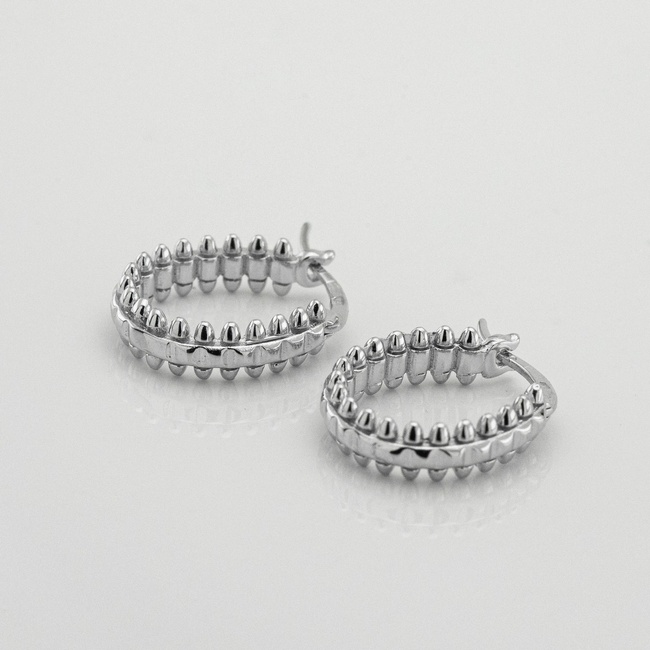 Срібні сережки-кільця Шипи 3202126
