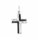 Срібна підвіска хрестик Прямий чорний з фіанітами 930216-H, Чорний