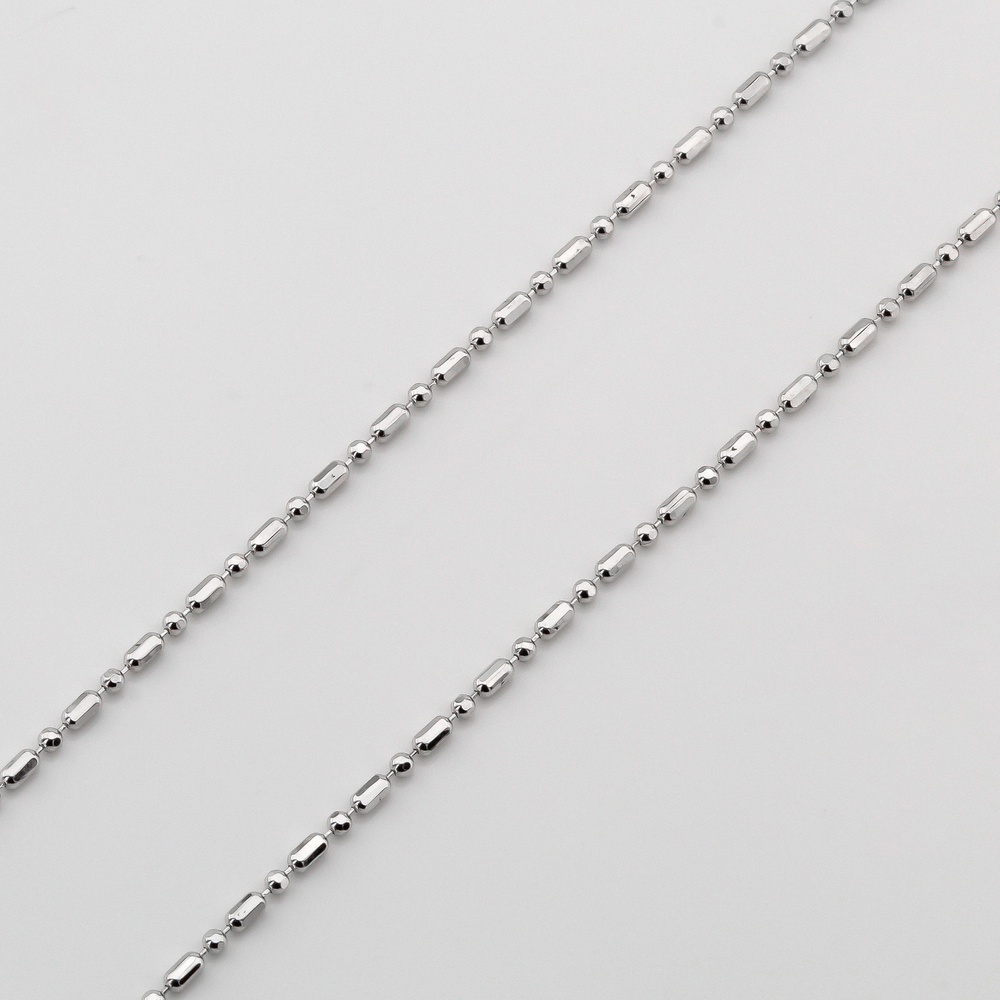 Серебряная цепочка на силиконовом регуляторе с сердцем плетение фантазийное ck23127-1, 40 размер
