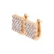 Золоті сережки Квадрати плоскі з розсипом білих фіанітів C12448, Білий