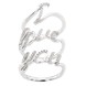 Сет из трех серебряных колец "I love you" с белыми фианитами К-ILY, 17 размер, 17, Белый