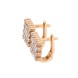 Золоті сережки Квадрати плоскі з розсипом білих фіанітів C12448, Білий