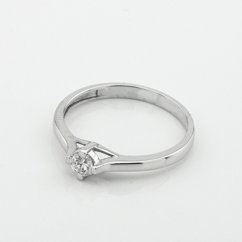 Золотое кольцо с одним бриллиантом ro11537, 16 размер
