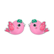 Сережки-пуссеты Птичка с розовой и зеленой эмалью 2195823006110501, Розовый, UmaUmi Fly