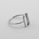 Срібний перстень Прямокутник з білими фіанітами 11401-4, 17,5 розмір