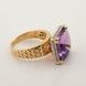 Золотое кольцо Квадрат с аметистом и фианитами 11348am, 19 размер