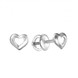 Срібні сережки-гвоздики (пусети) Серденька наскрізні без каменів 923257-Н