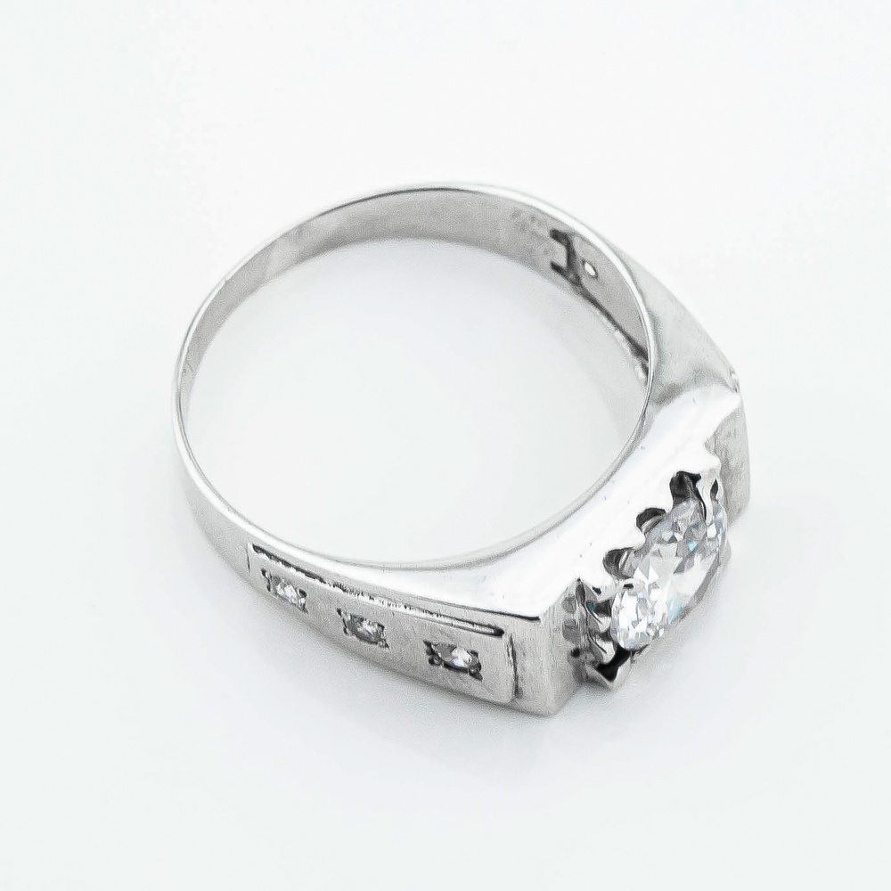 Мужское серебряное кольцо с фианитами 6013-4, 22 размер