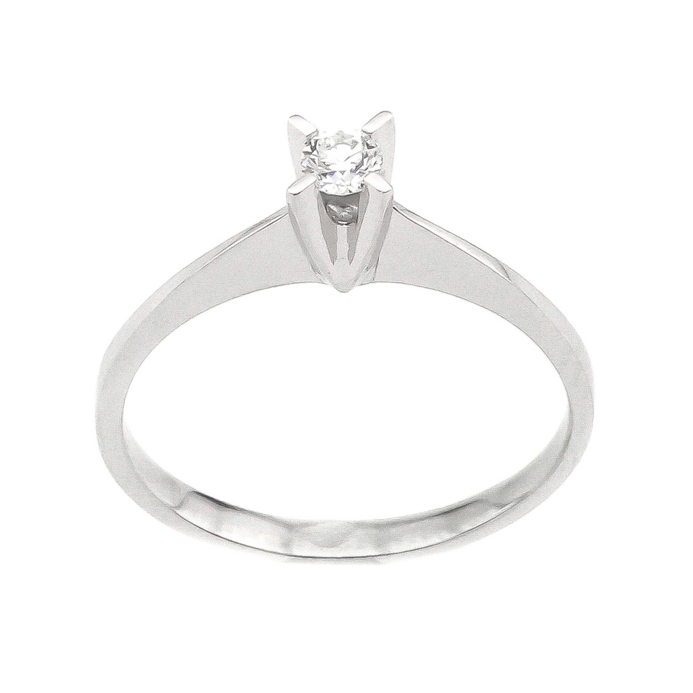 Кольцо с одним бриллиантом из белого золота YZ6369-3, 16 размер