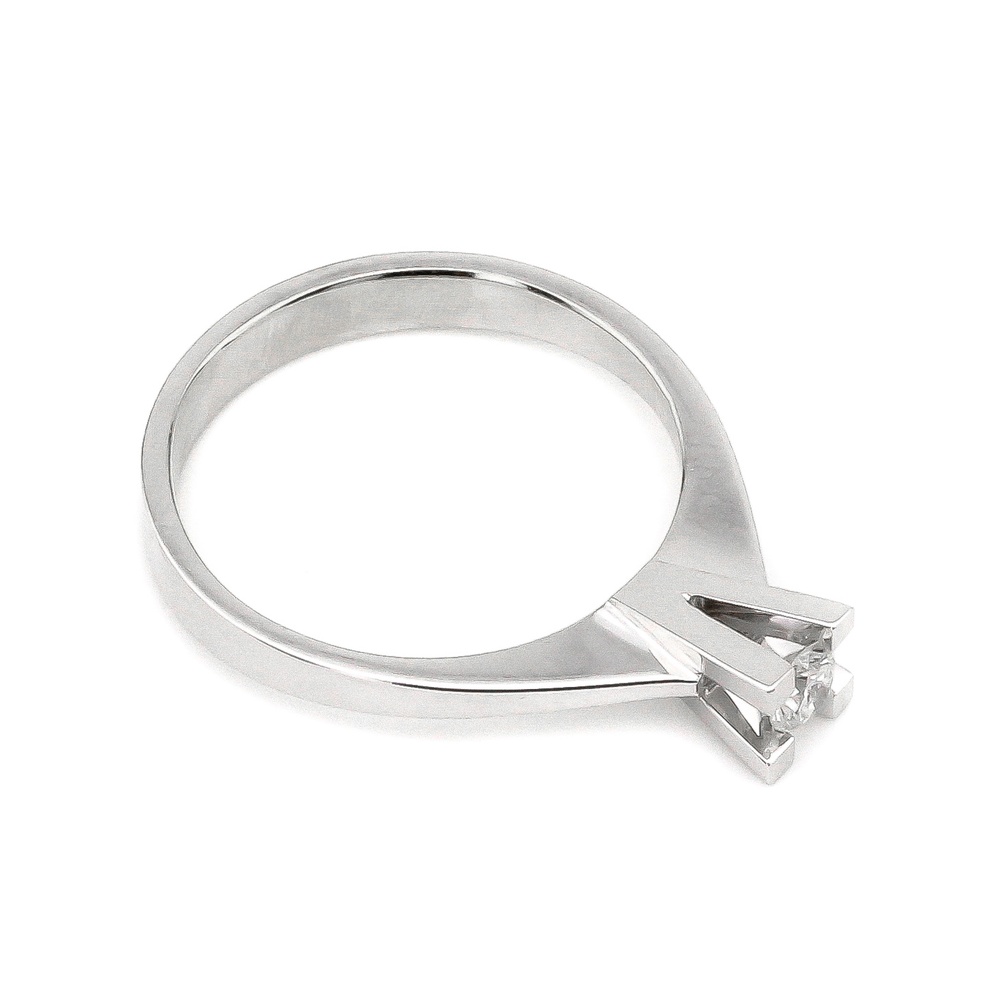 Золотое кольцо с выступающим бриллиантом (0.14 карат) YZ6428-4, 16 размер