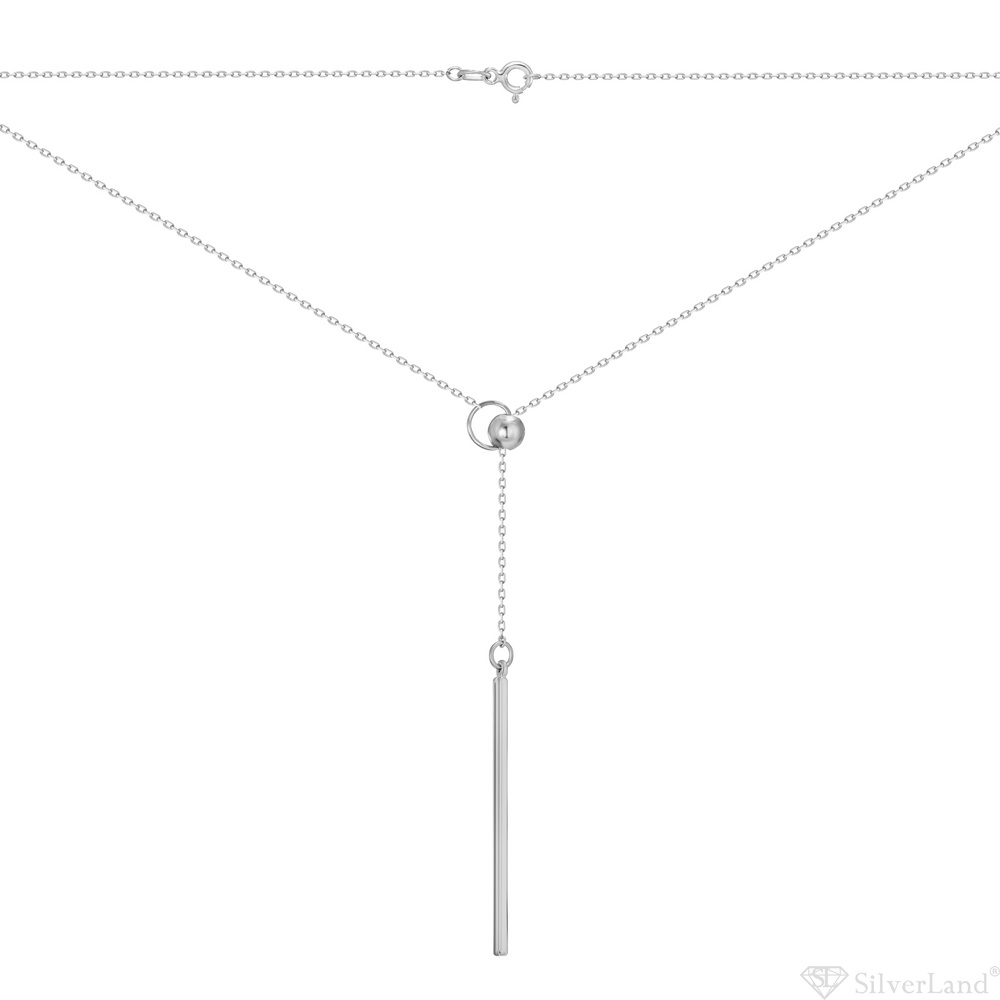 Серебряное колье-галстук "Палочка" c50027-H
