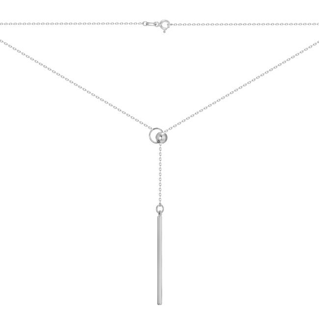 Срібне кольє галстук "Паличка" c50027-H