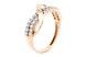 Золотое кольцо с фианитами волной из красного золота КК11324-1, 16 размер, 16, Белый