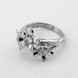 Серебряное кольцо Цветы с фианитом 11463, 16 размер