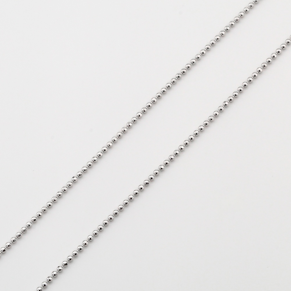 Серебряная шариковая цепочка с сердцем на силиконовом регуляторе chk23147, 40 размер