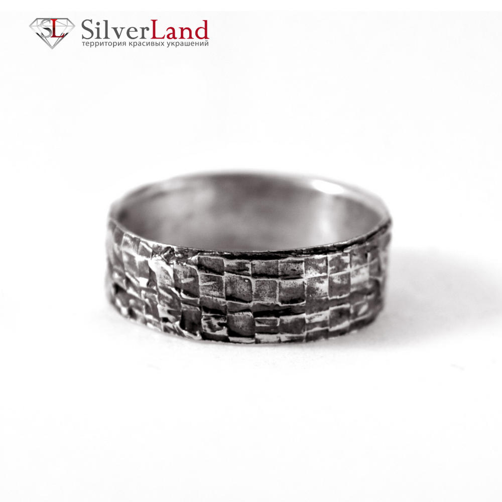 Текстурное серебряное кольцо "EJ Effort" с чернением Арт.1083EJ