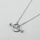 Серебряное колье с фианитами Круг 14098-4, 50 размер