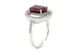Серебряное кольцо с рубином и фианитами вокруг 9760, 17,5 размер, 17-5, Красный