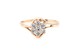 Золотое кольцо красное "Цветок" с фианитами КК11327-2, 16,5 размер, 16-5, Белый
