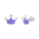 Дитячі сережки Корона фіолетова 2195557006130501, Фіолетовий, UmaUmi Symbols