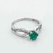 Серебряное кольцо с зеленым агатом и фианитами 1667-9p, 17 размер