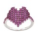 Серебряное кольцо тонкое с фианитами "Сердечко розовое" K11616, 16,5 размер