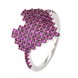 Серебряное кольцо тонкое с фианитами "Сердечко розовое" K11616, 16,5 размер