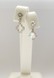 Серебряные серьги-гвоздики подвески Клевер Камушек с белыми фианитами (разные) 923474-Н, Белый