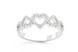 Срібний перстень "П'ять сердечок" з білими фіанітами СК11153, 18,5 розмір, 18-5, Білий