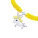 Браслет плетений на жовтій нитки зі сріблом Єдиноріг Жовтий з емаллю та Сваровські Арт. 5424uub3