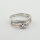 Серебряное кольцо с фианитами с золотыми накладками к731ф, 17,5 размер