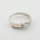 Серебряное кольцо с фианитами с золотыми накладками к731ф, 17,5 размер