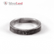 Тонкое кольцо "EJ Think" с гравировкой английских слов черненое серебро 925 Арт. 1037EJ размер 15.5