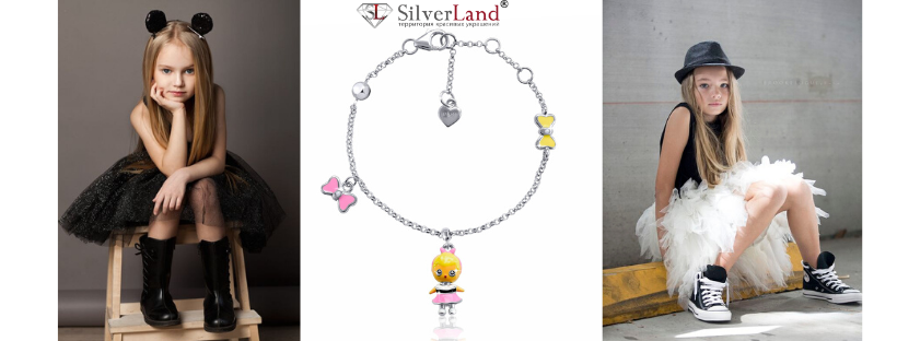 Картинка браслеты детские из серебра в каталоге магазина Сильверленд