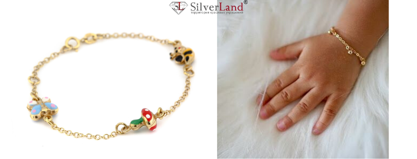 картинка браслеты детские из золота для девочки в каталоге ювелирного интернет-магазина Сильверленд