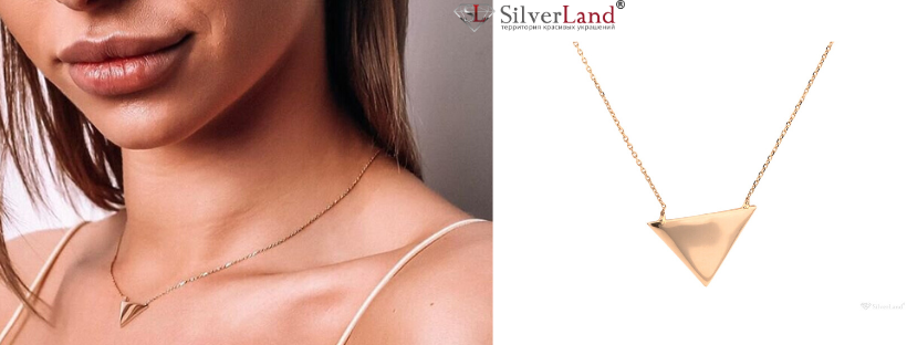 світлина жіноче кольє на шиї із золота без каменів у каталозі інтернет магазину Сільверленд