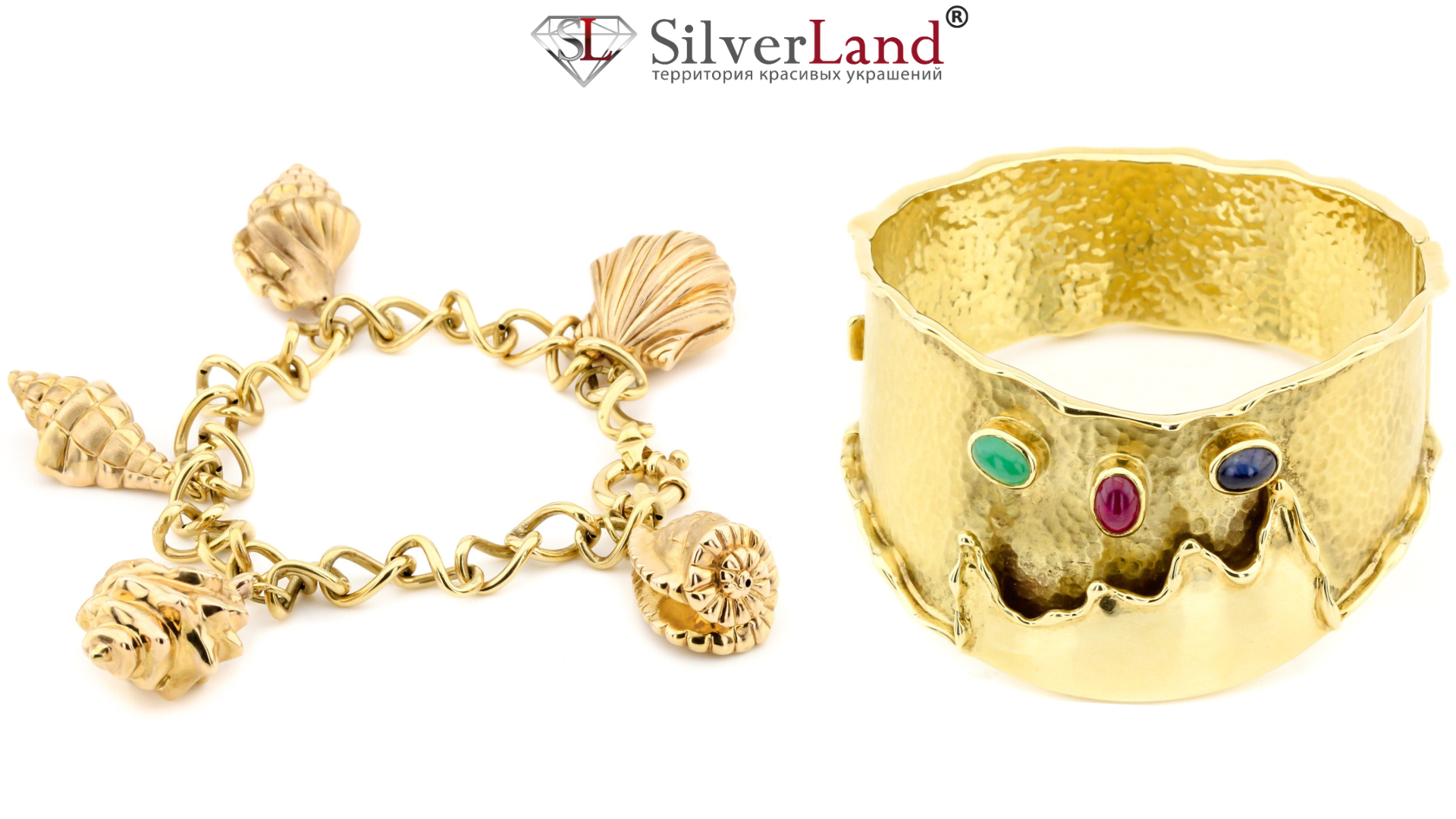 фото стильні жіночі браслети із золота в інтернет магазині Сільверленд